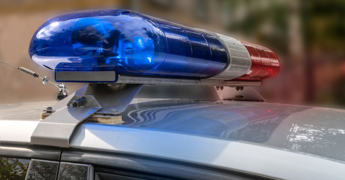 Stock photo of close-up of lights on top of police cruiser