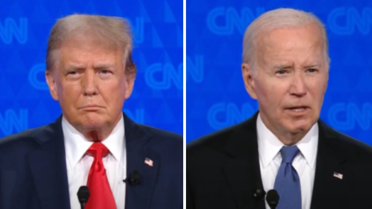 Trump (left) and Biden (right) during the presidential debate hosted by CNN last night. (Courtesy Photo: CNN)