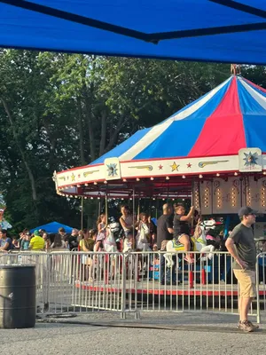 A side view of a carousel at the Whalom Park recreation at Doyle Field in Leominster last summer. (Courtesy Photo: Scott Lanciani)