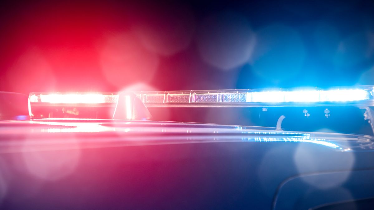 Stock photo of police cruiser headlights