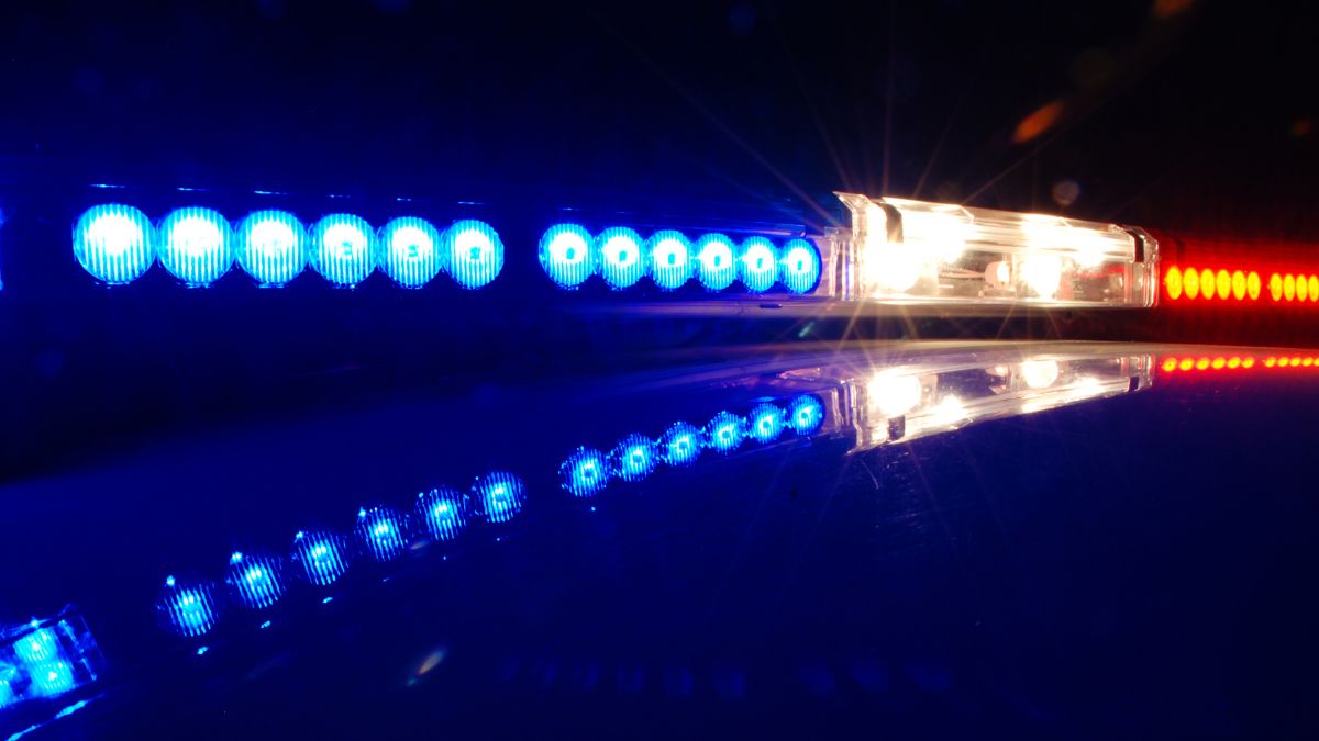 Stock photo of police cruiser headlights