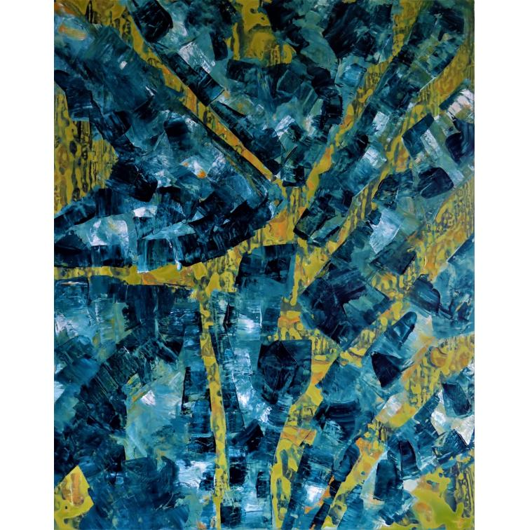 “Storm Surge Upland Tidal Zone” by Lora Whelan, Acrylic on Canvas, 30″ x 24″