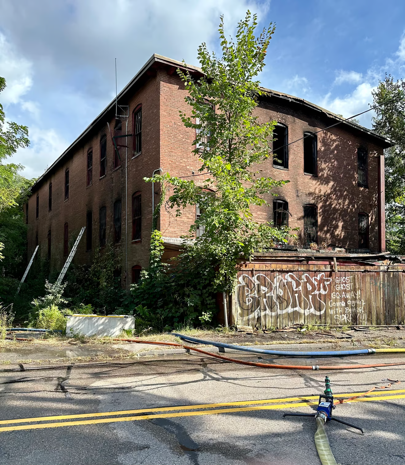 The abandoned building at 106 Oak Street in Taunton, where fire crews extinguished a blaze on Friday, Sept. 6, 2024. (Photo Credit: Taunton Fire Department)