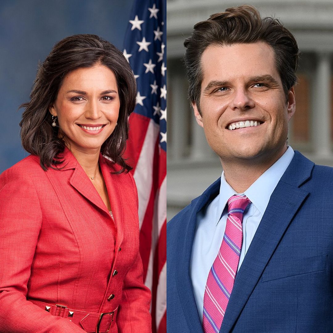 Tulsi Gabbard (left) and Matt Gaetz (right)
