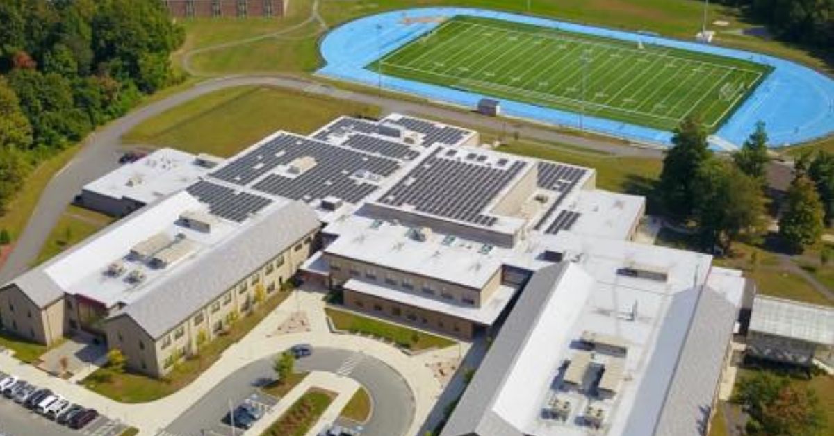 Lunenburg Middle High School aerial view photo from Lunenburg Middle High School Cross-Country/Track & Field's Facebook page