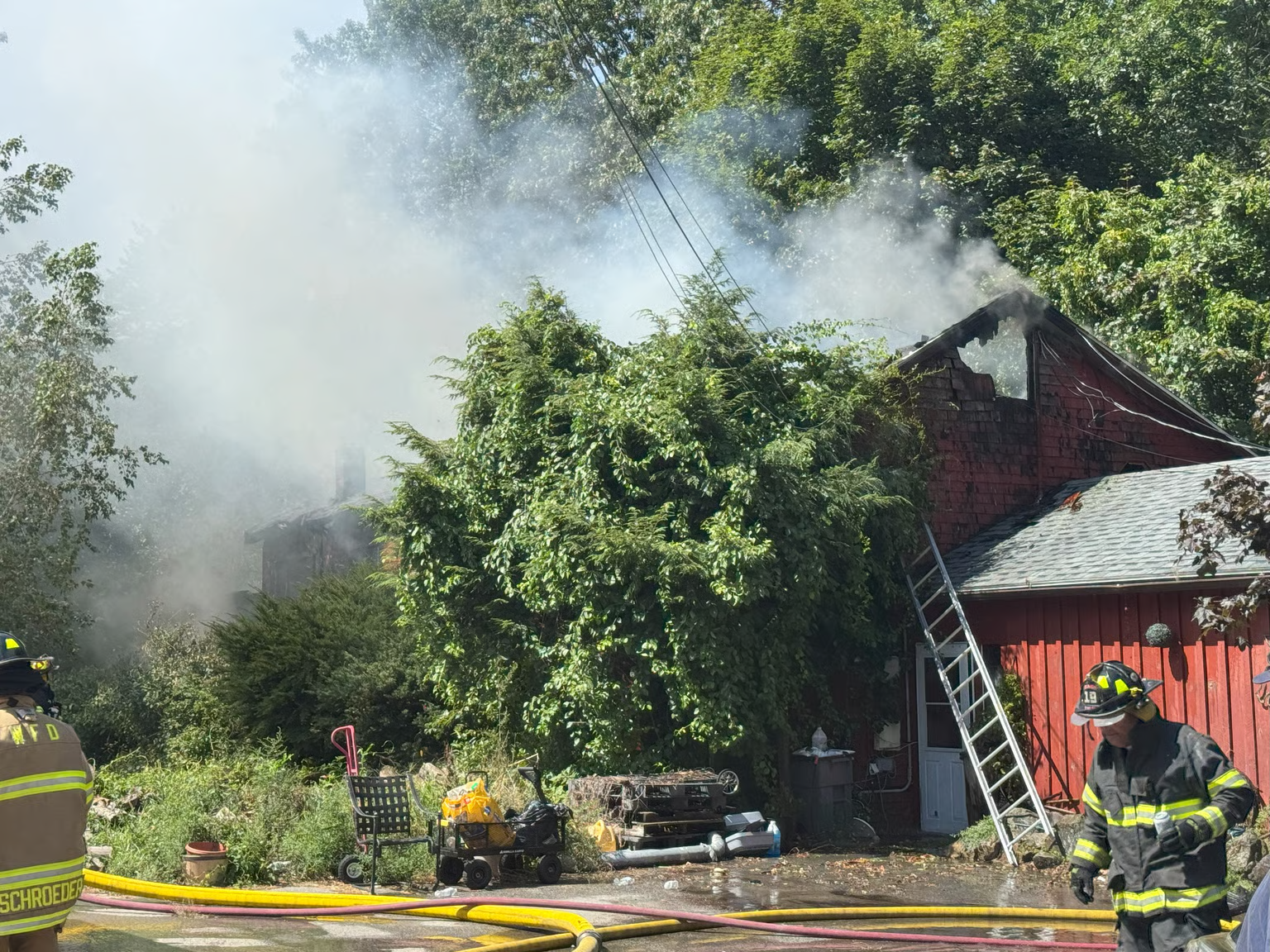 Ipswich firefighters rescue father and son from Linebrook Road house fire