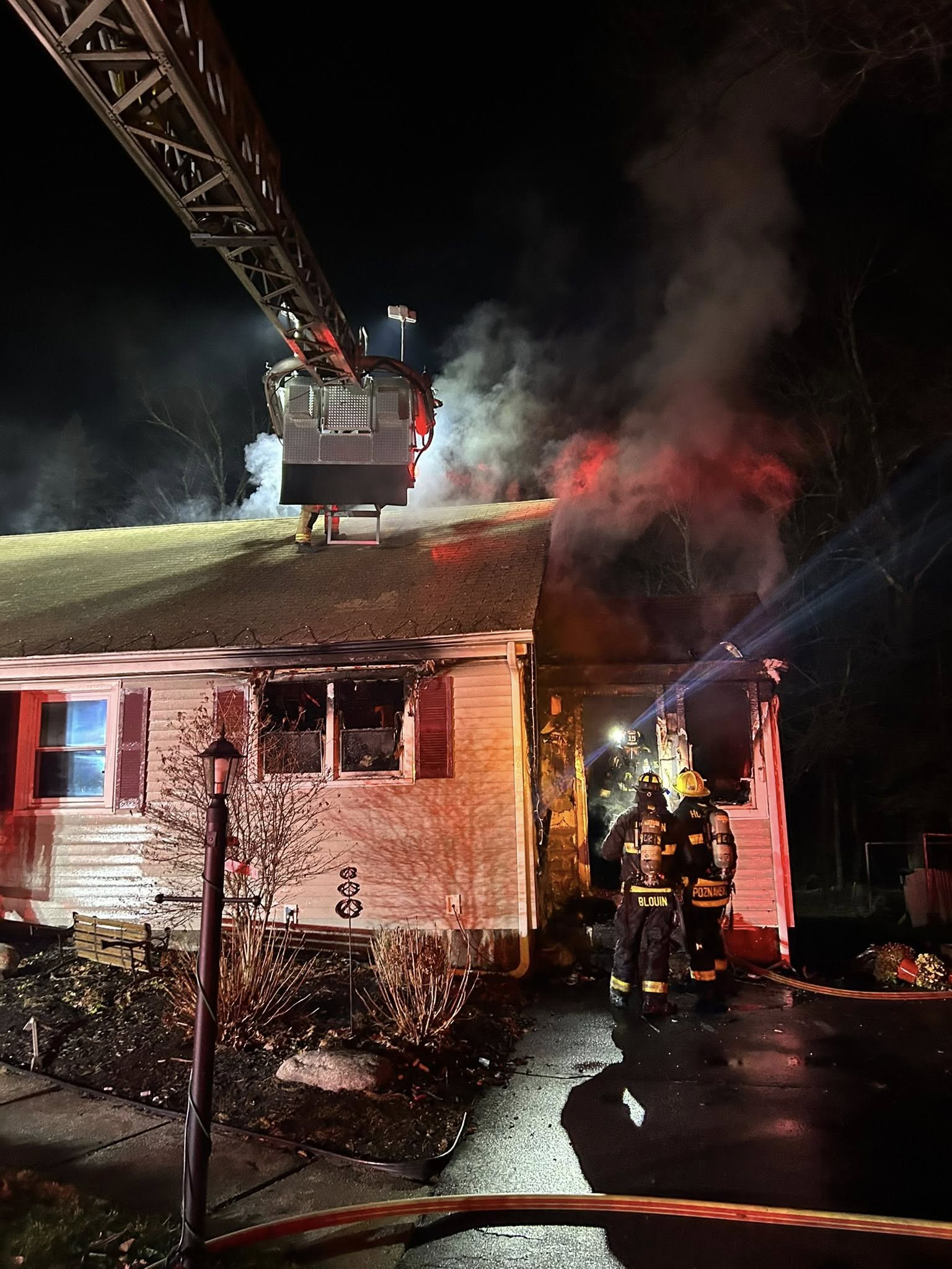 Early morning fire heavily damages Bullard Street home in Holden