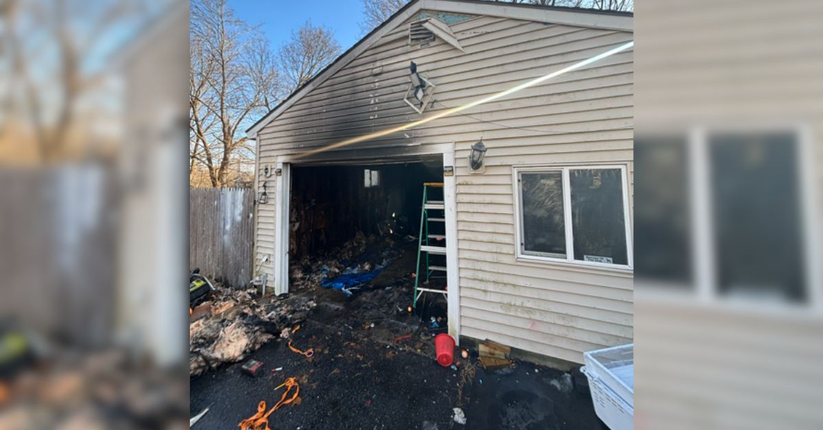 Attleboro firefighters respond to fire in garage on Hope Street Extension
