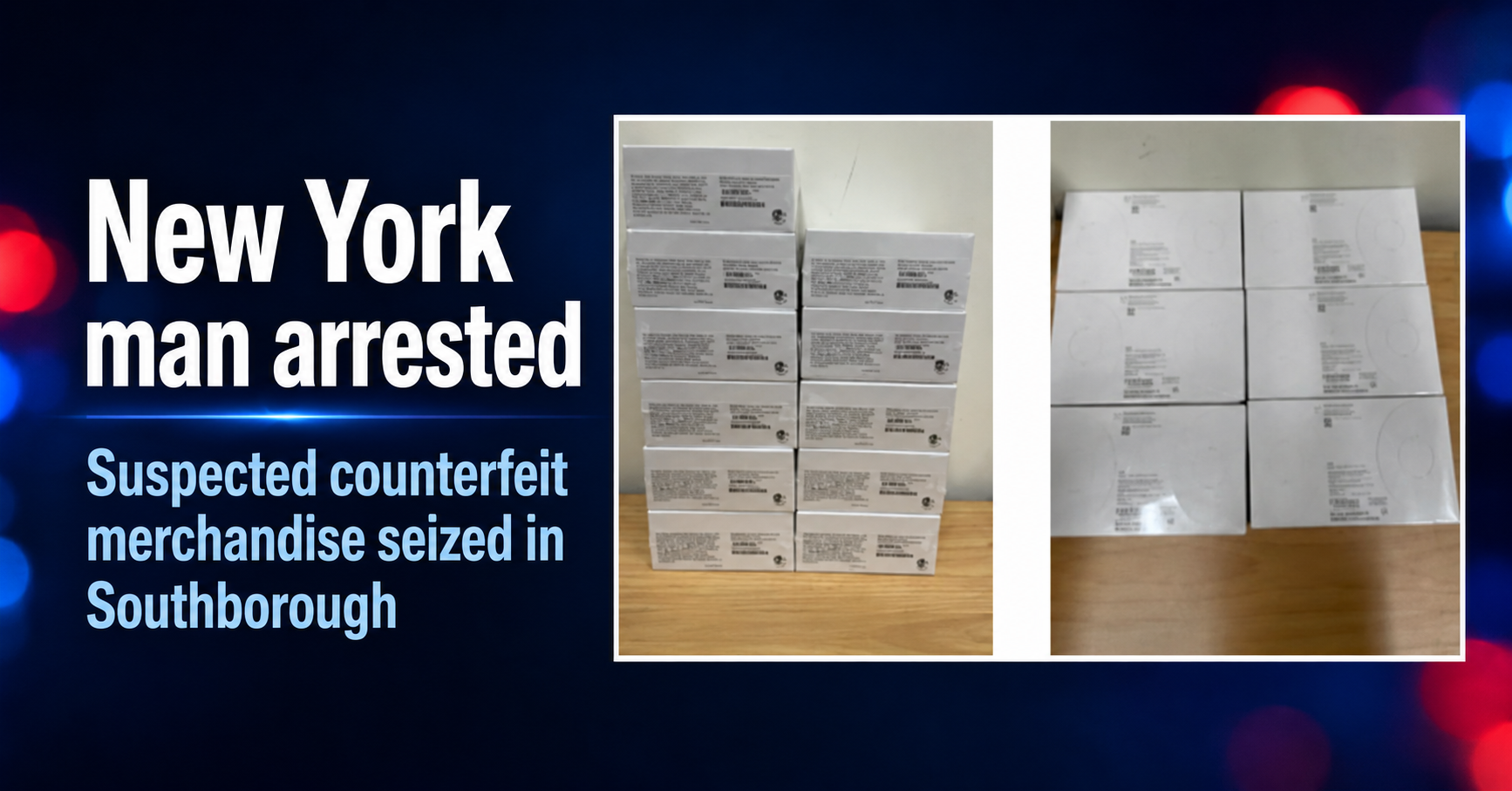 Southborough police arrest New York man, seize suspected counterfeit Apple products and Rolex
