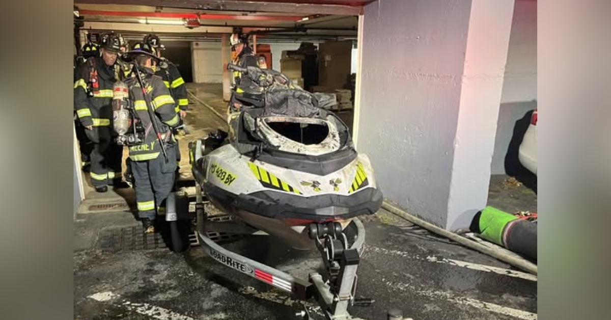 Framingham firefighters investigating after jet ski catches fire in apartment building garage