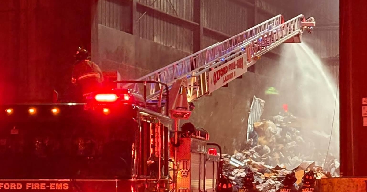 Two-alarm fire damages Casella transfer station in Oxford